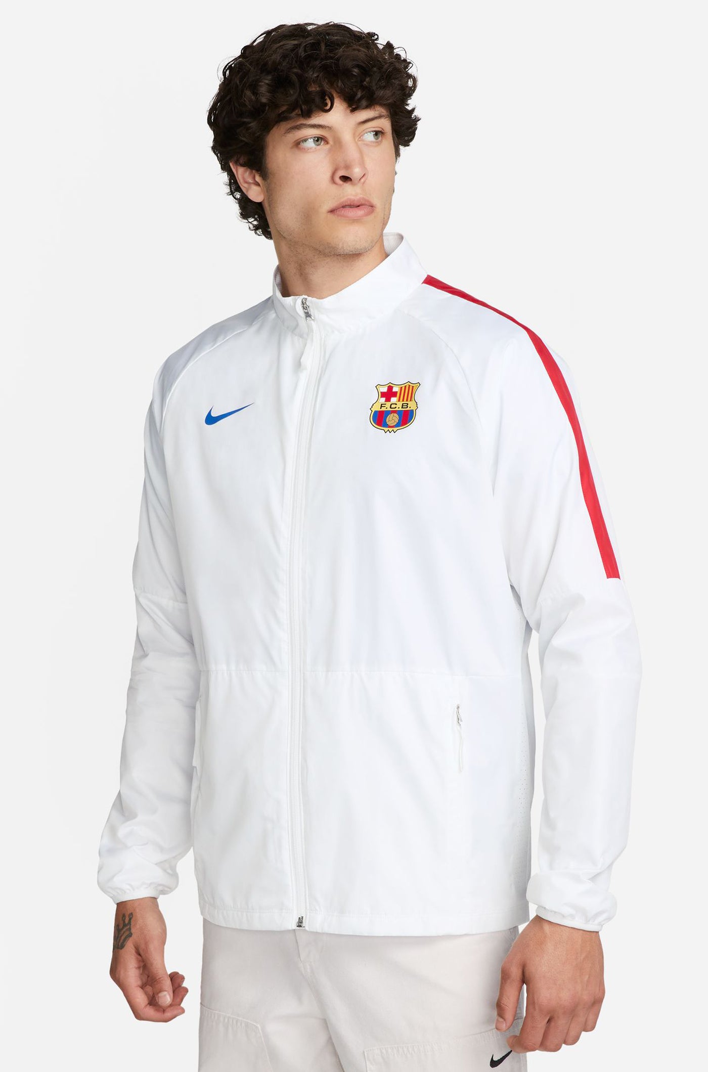 Chaqueta impermeable blanca Barça Nike