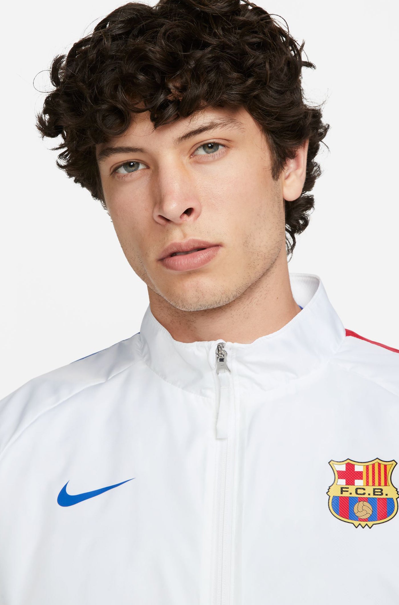Chaqueta impermeable blanca Barça Nike