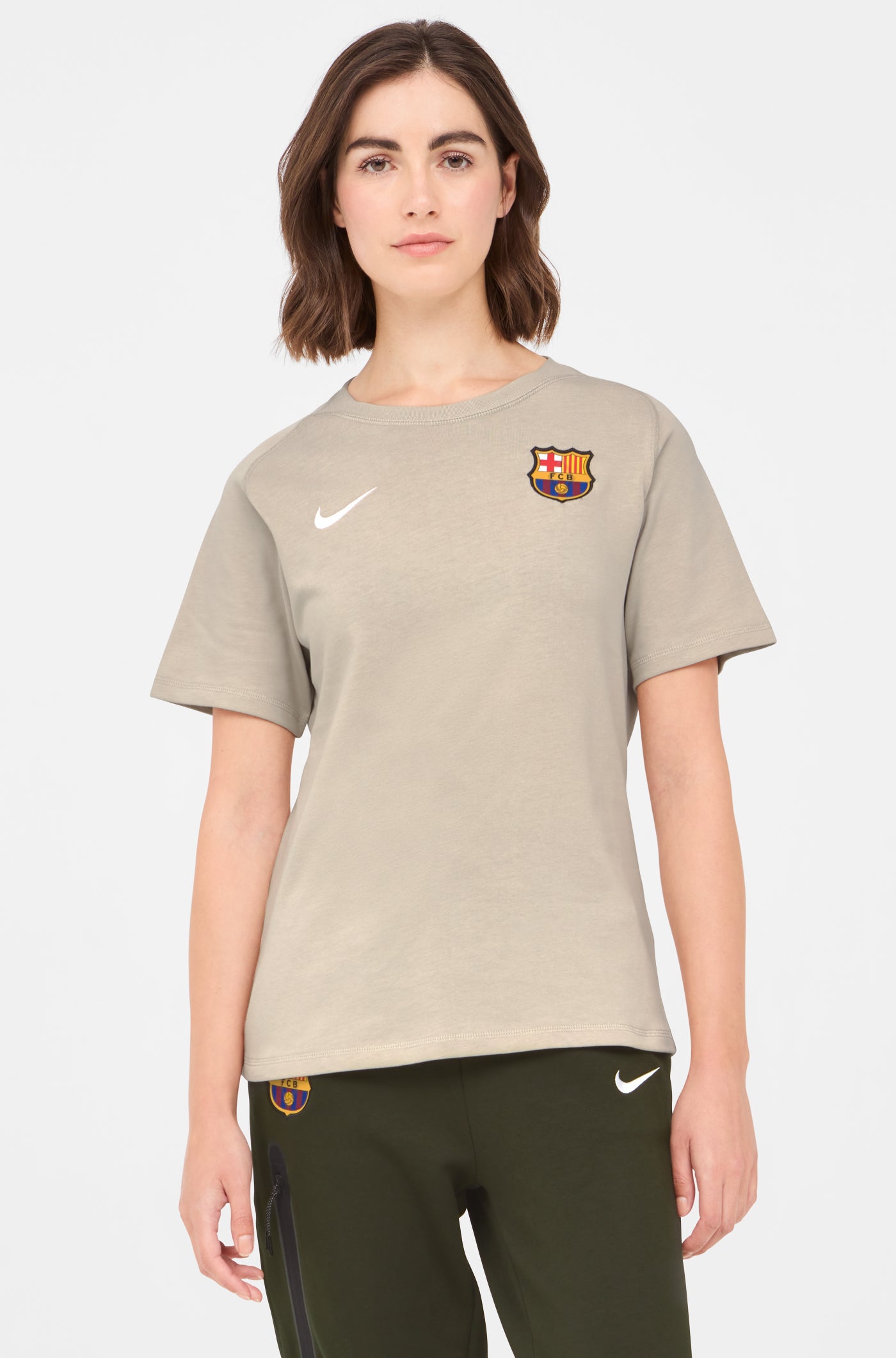 T-shirt Beige Barça Nike – Femme
