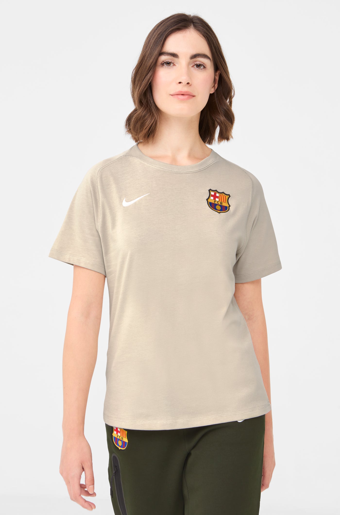 T Shirt beige Barca Nike Women Barca Official Store Spotify Camp Nou