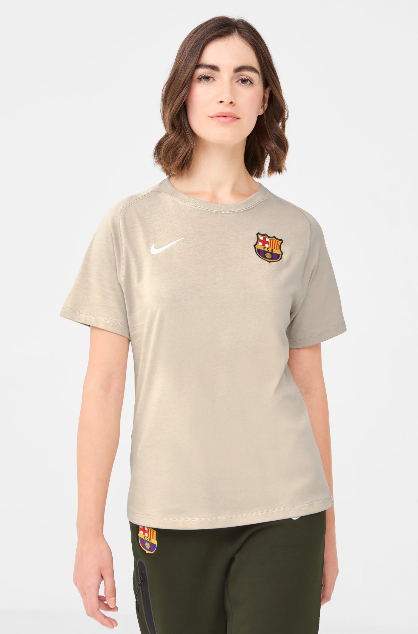 Camiseta beige Barça Nike - Mujer