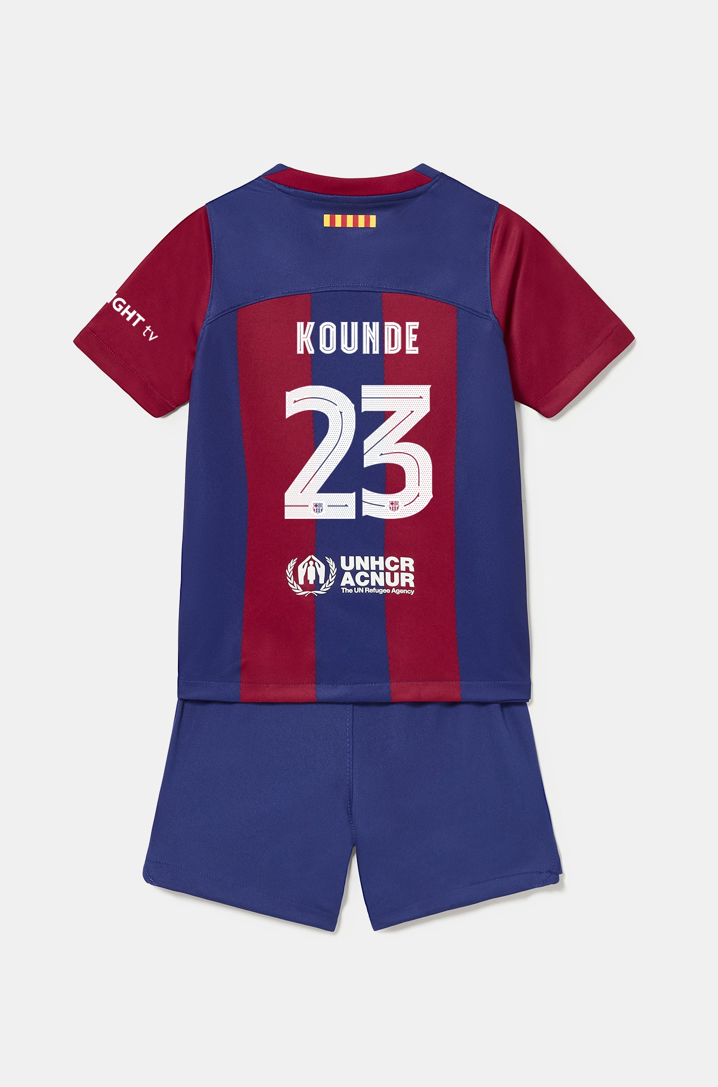 FC Barcelona home Kit 23/24 - Younger Kids - KOUNDE â Barça Official Store Spotify Camp Nou
