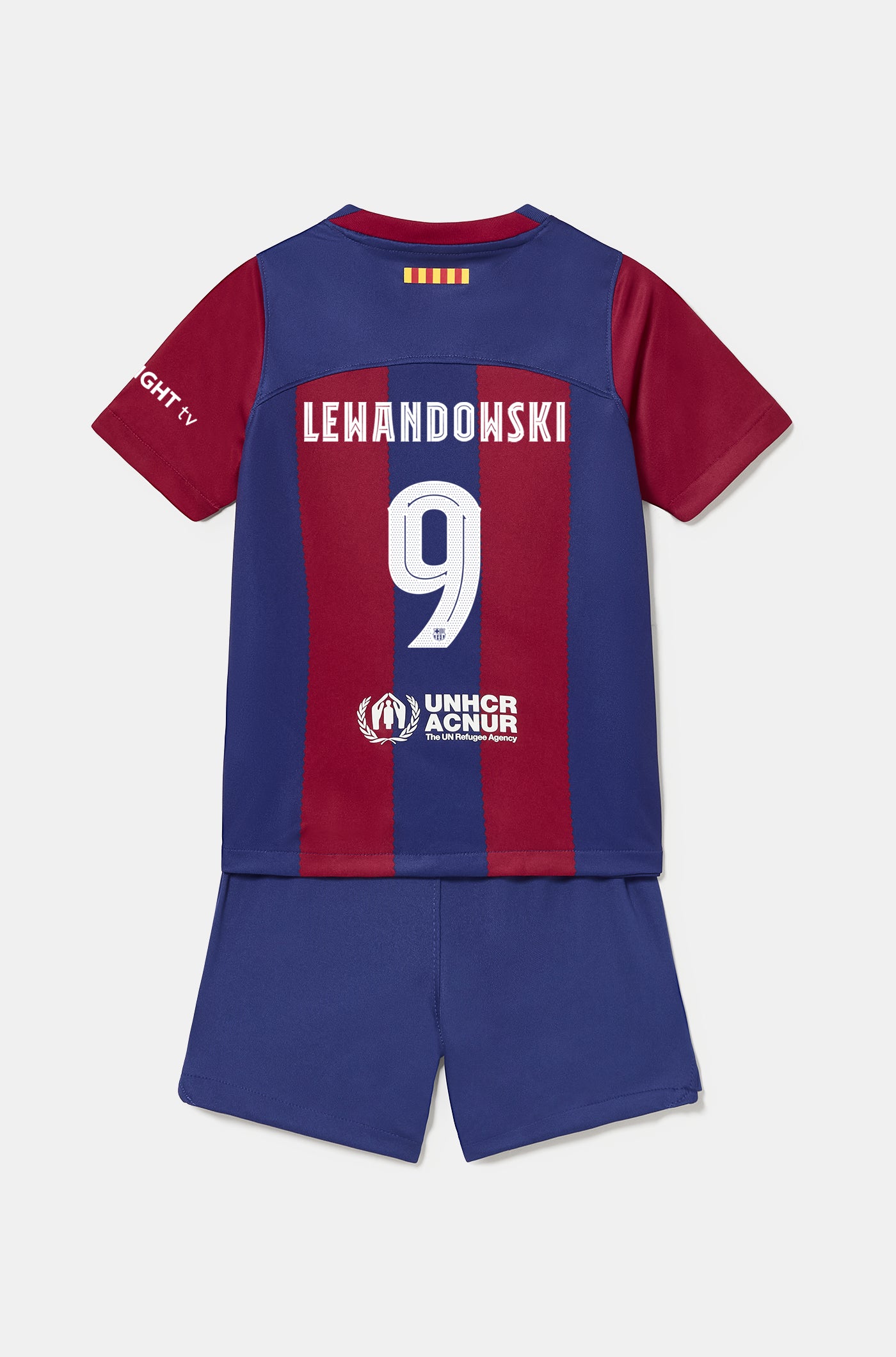Conjunt primer equipament FC Barcelona 23/24 - Nen/a petit/a - LEWANDOWSKI