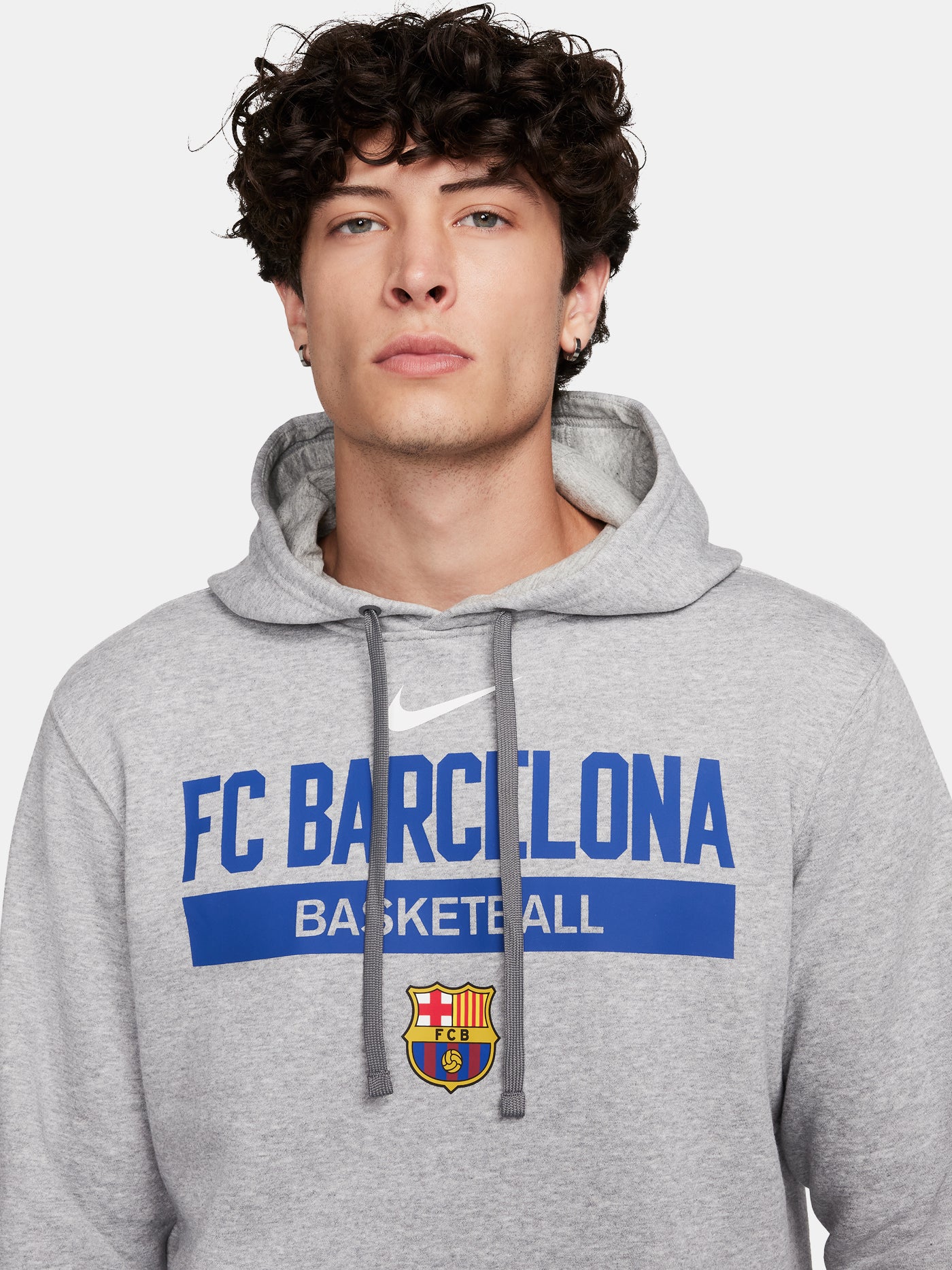 Sweat à capuche gris FC Barcelone Basketball