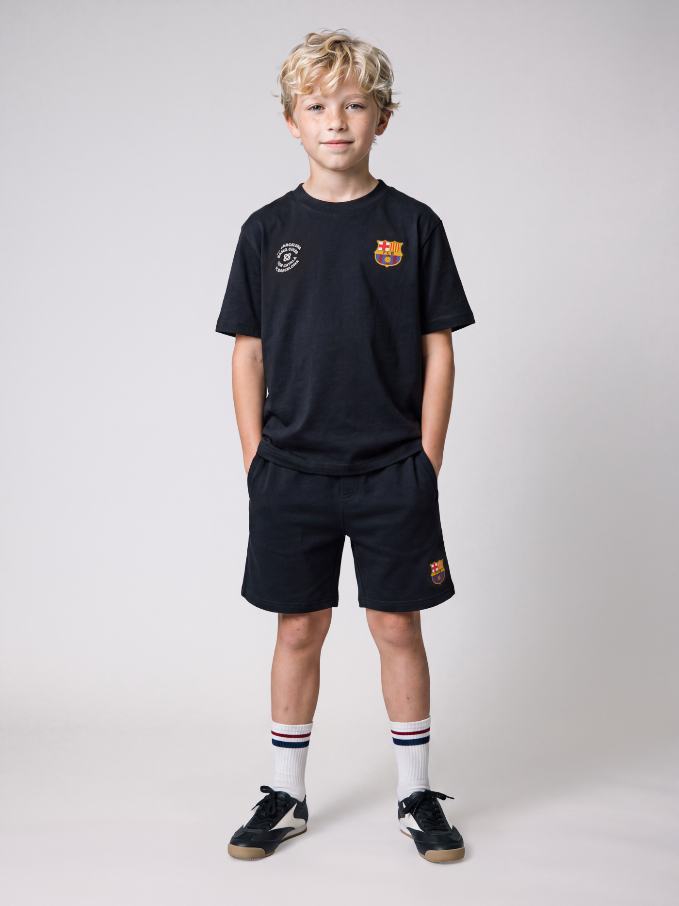 Pantaló Curt Junior Negre Core II Barça