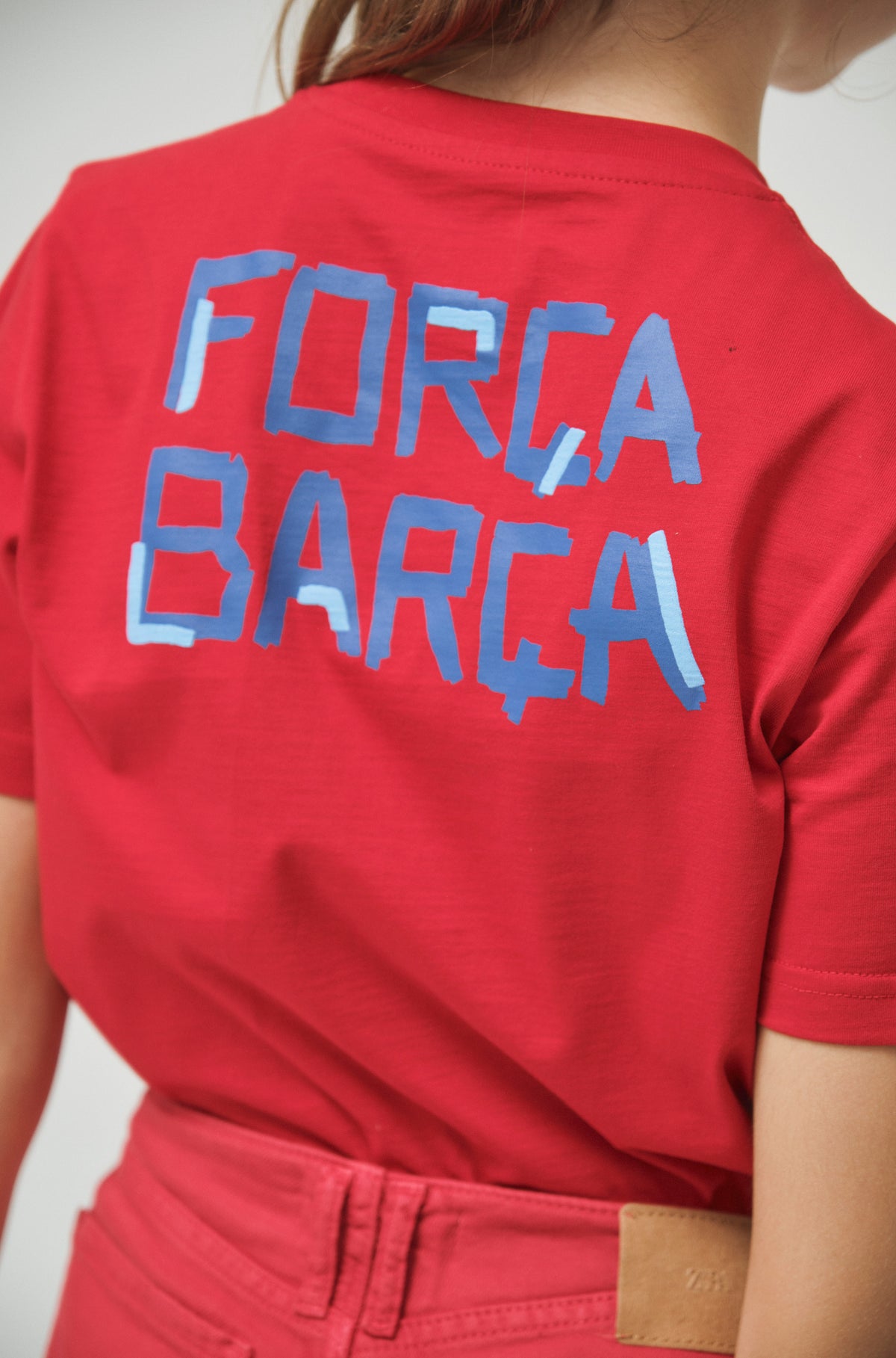 T-shirt rouge Força Barça - Junior