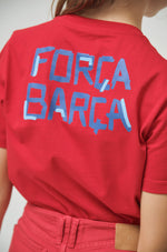 T-shirt rouge Força Barça - Junior