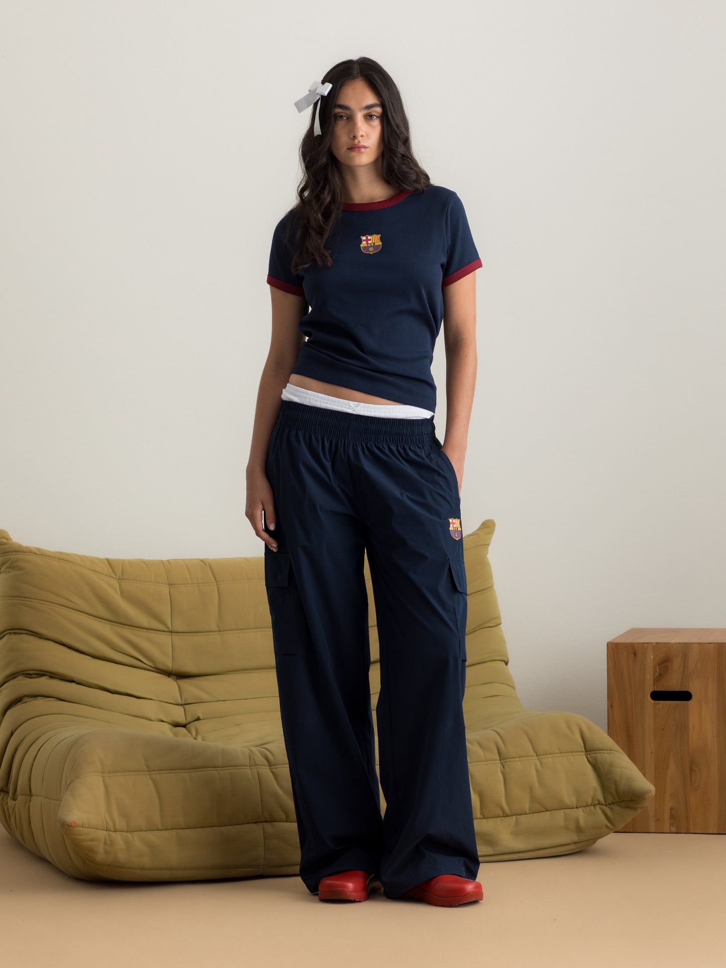 Camiseta Atemporal Azul Marino Barça - Mujer