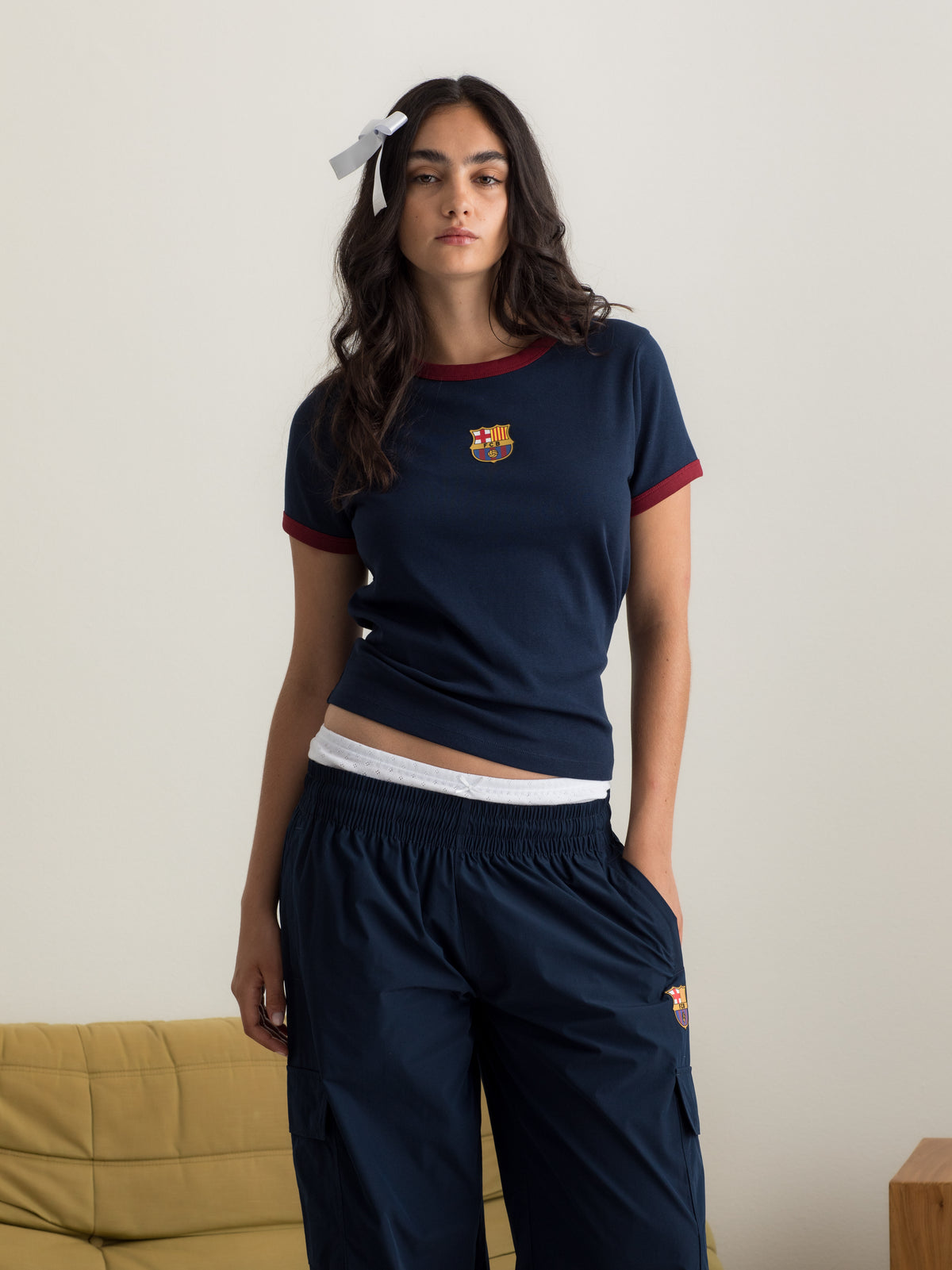 Camiseta Atemporal Azul Marino Barça - Mujer