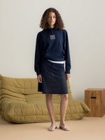 Sudadera con capucha atemporal azul marino Barça - Mujer