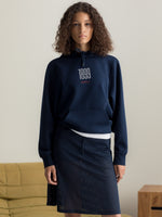 Sudadera con capucha atemporal azul marino Barça - Mujer