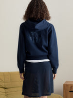 Sudadera con capucha atemporal azul marino Barça - Mujer