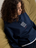 Sudadera con capucha atemporal azul marino Barça - Mujer