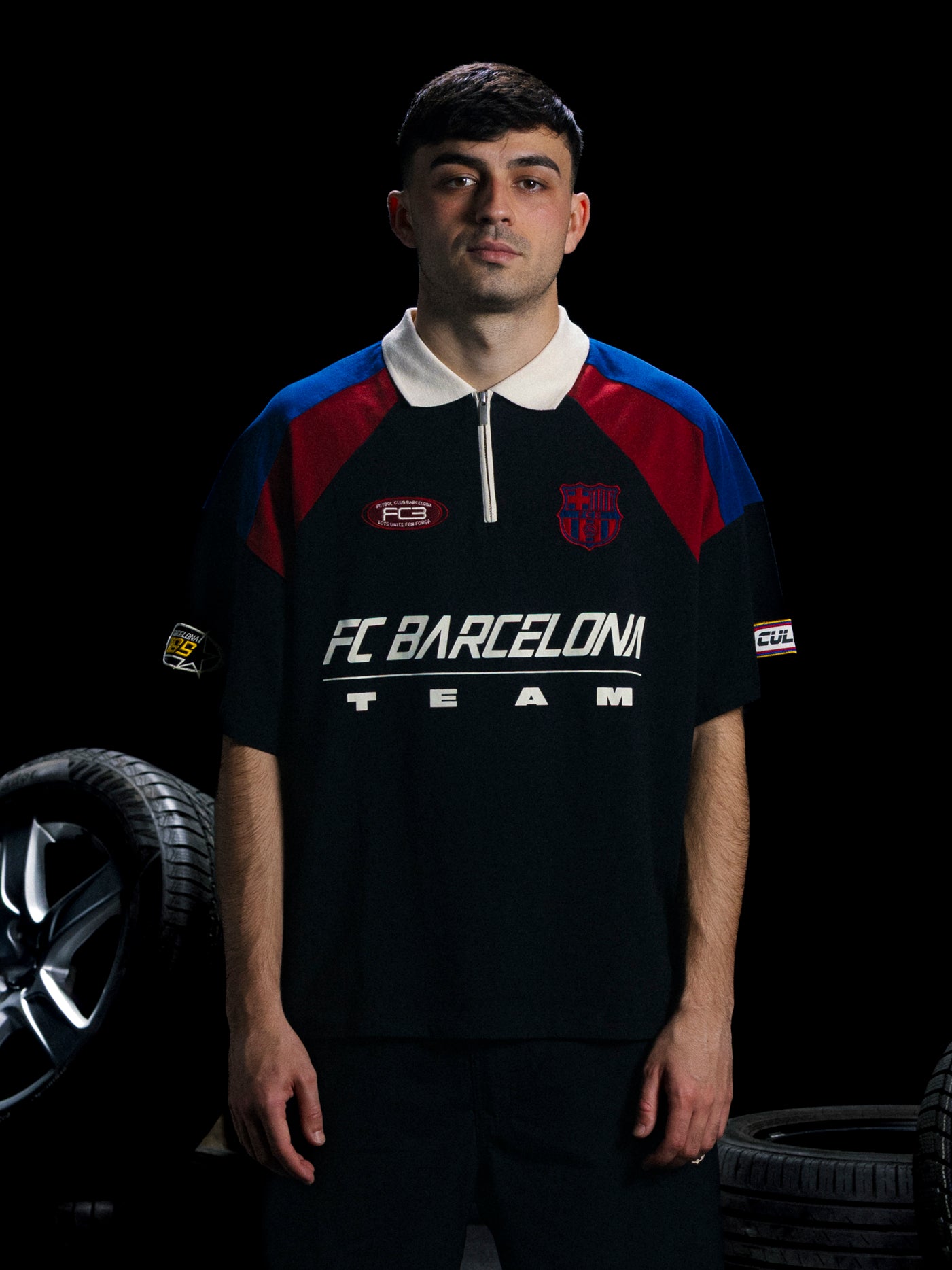 Polo Half Zip Antracita Racing Barça
