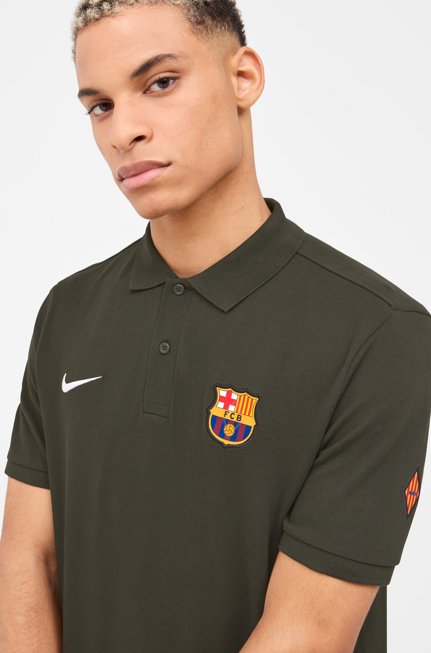 Grünes Schild-Poloshirt Barça Nike