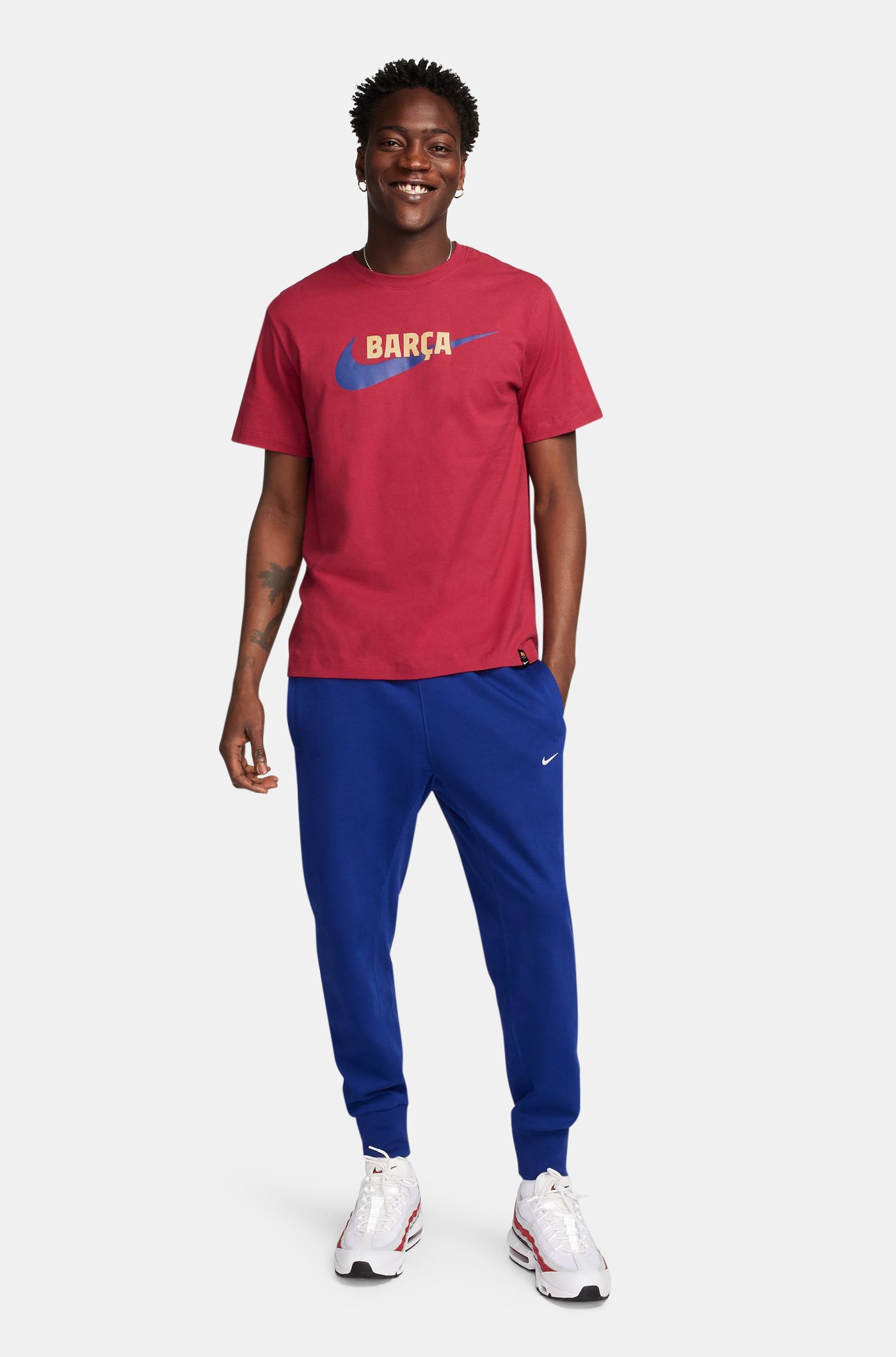  T-Shirt Granat mit Schriftzug „Barça“ von Nike