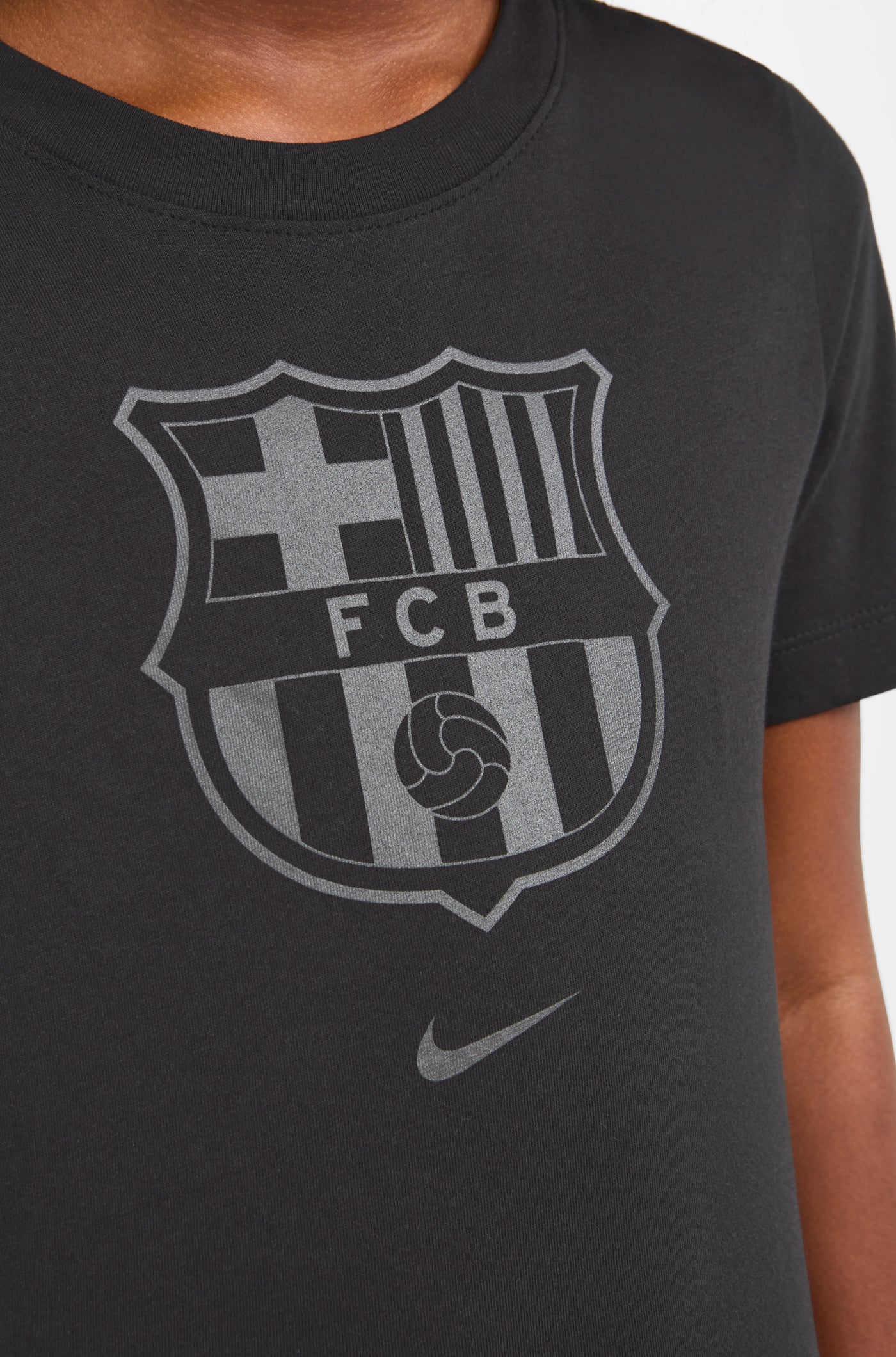 T-shirt manches courtes écusson FC Barcelone - Junior