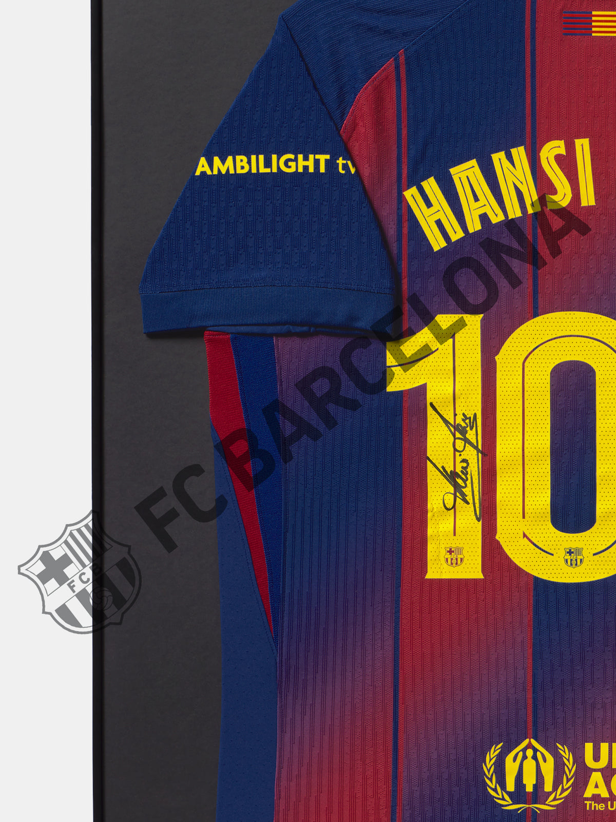 T-shirt signé et encadré Hansi Flick 100 matchs