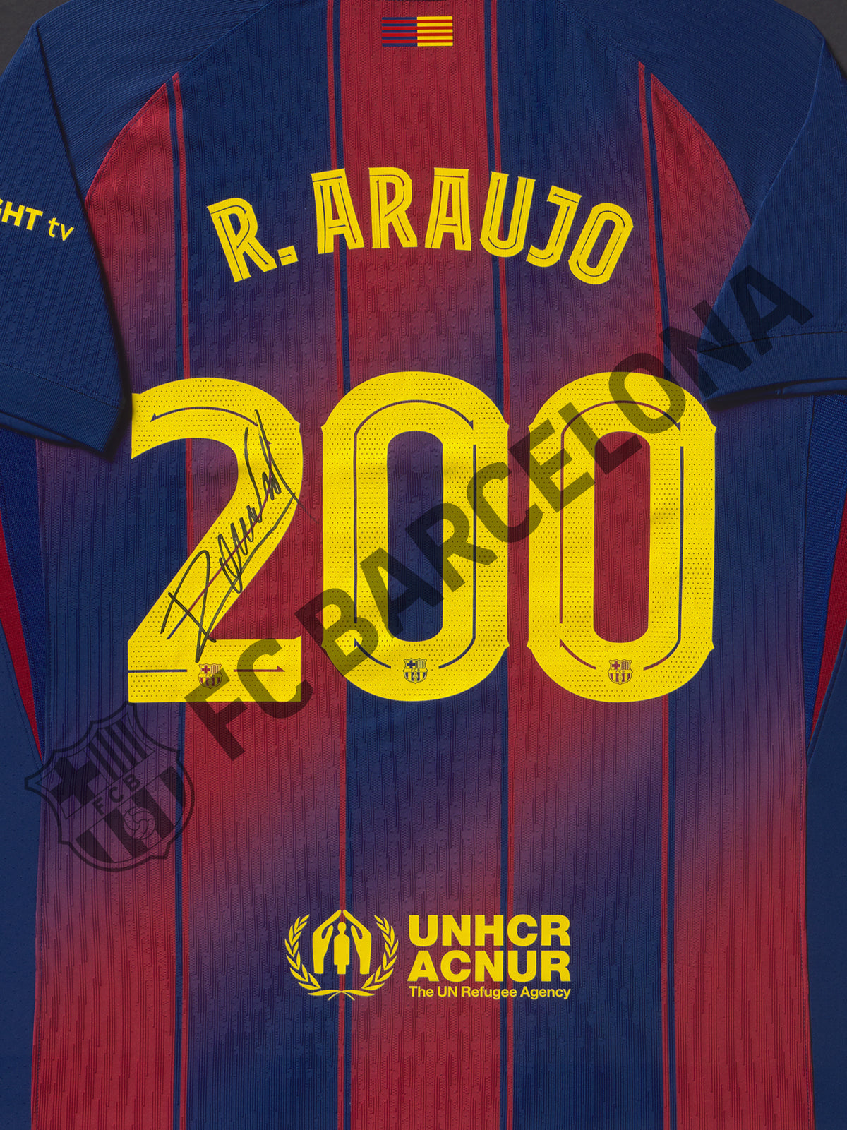T-shirt signé et encadré Araujo 200 matchs