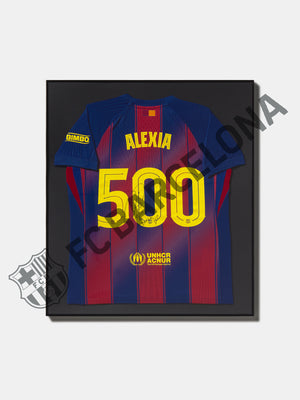 Camiseta firmada y enmarcada Alexia 500 partidos
