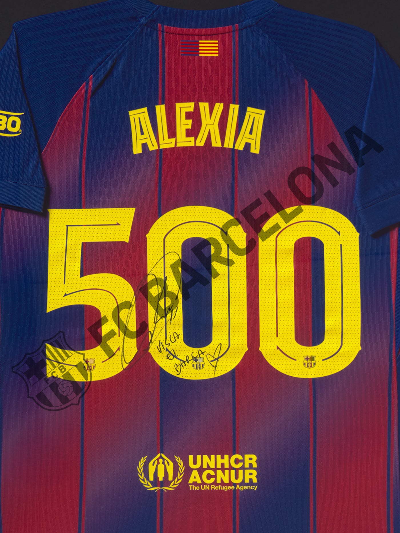 Camiseta firmada y enmarcada Alexia 500 partidos