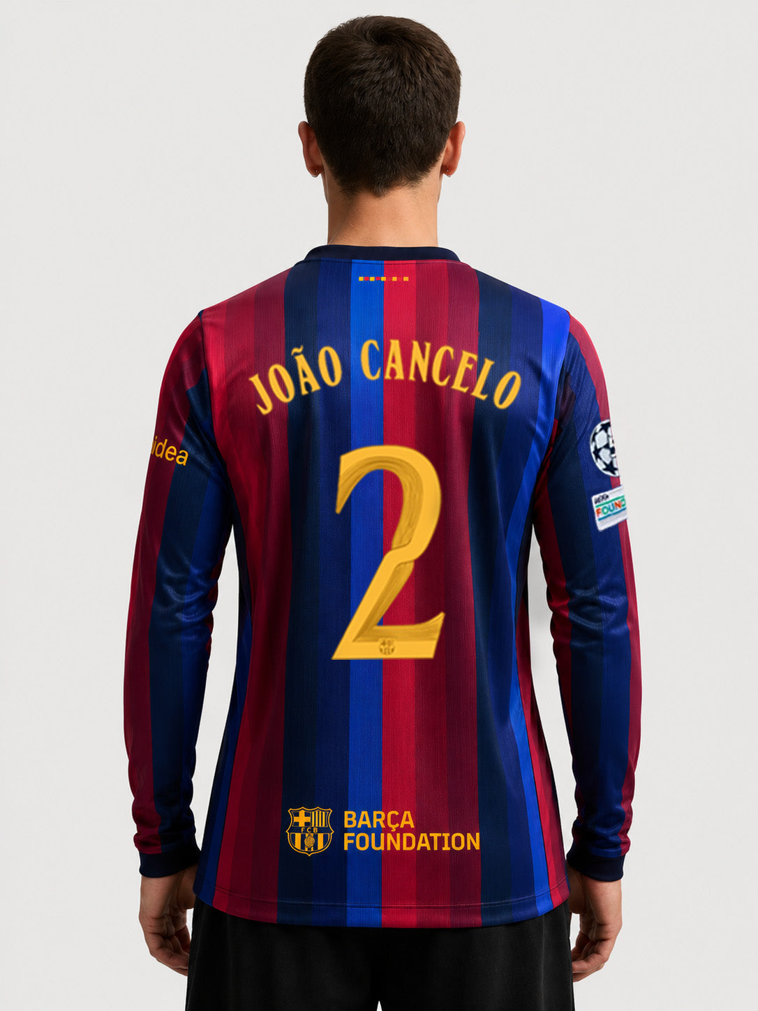JOÃO CANCELO | UCL Camiseta hombre primera equipación 26/27 FC Barcelona - Manga larga