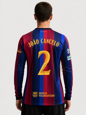 JOÃO CANCELO | UCL Maillot homme domicile 26/27 FC Barcelona - Manches longues