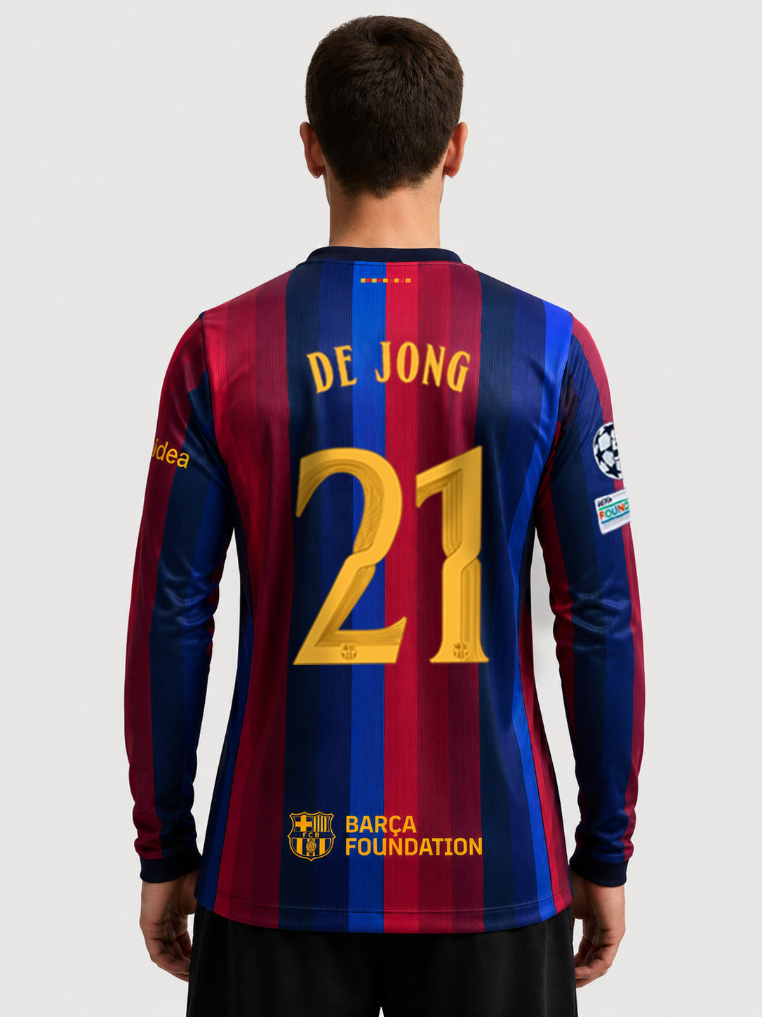 DE JONG | UCL Men's home jersey 26/27 FC Barcelona - Long Sleeve