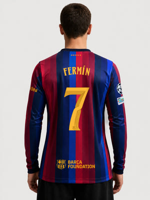 FERMÍN | UCL Camiseta hombre primera equipación 26/27 FC Barcelona - Manga larga