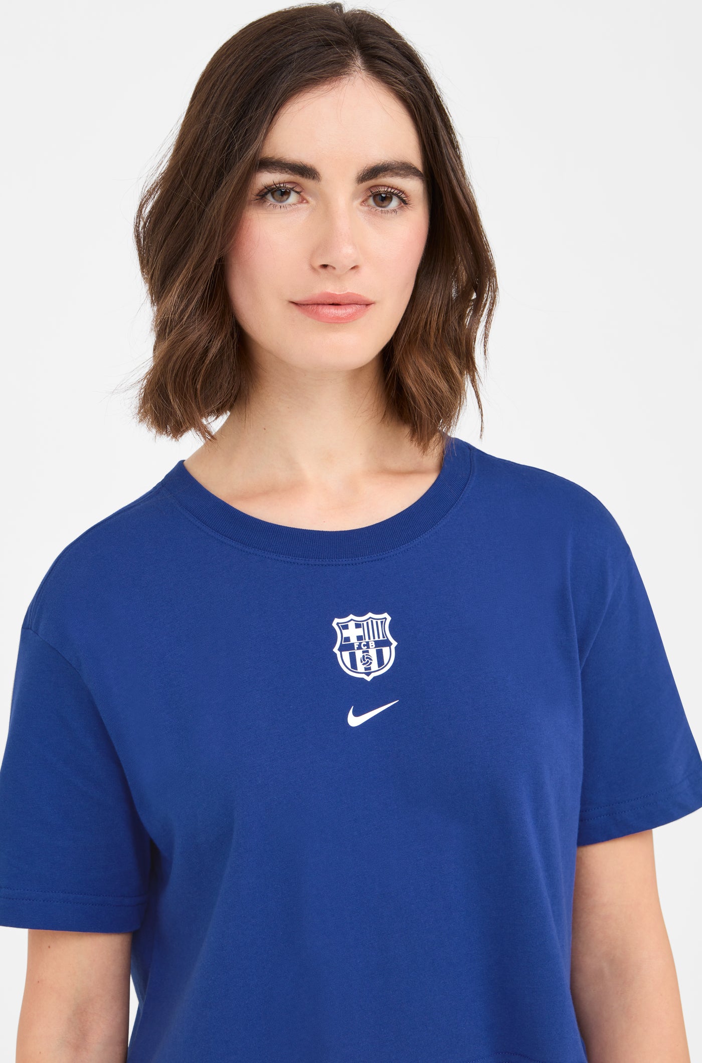 Nike crop hot sale top blue