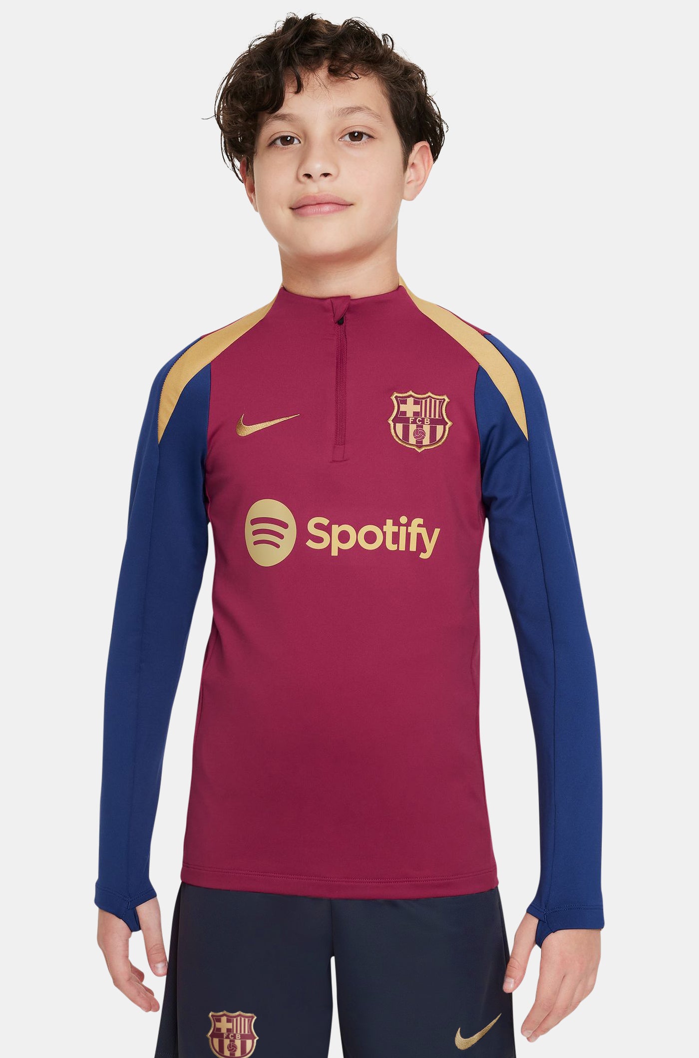 Granatfarbenes Trainings-Sweatshirt des FFC Barcelona 23/24 – Junior