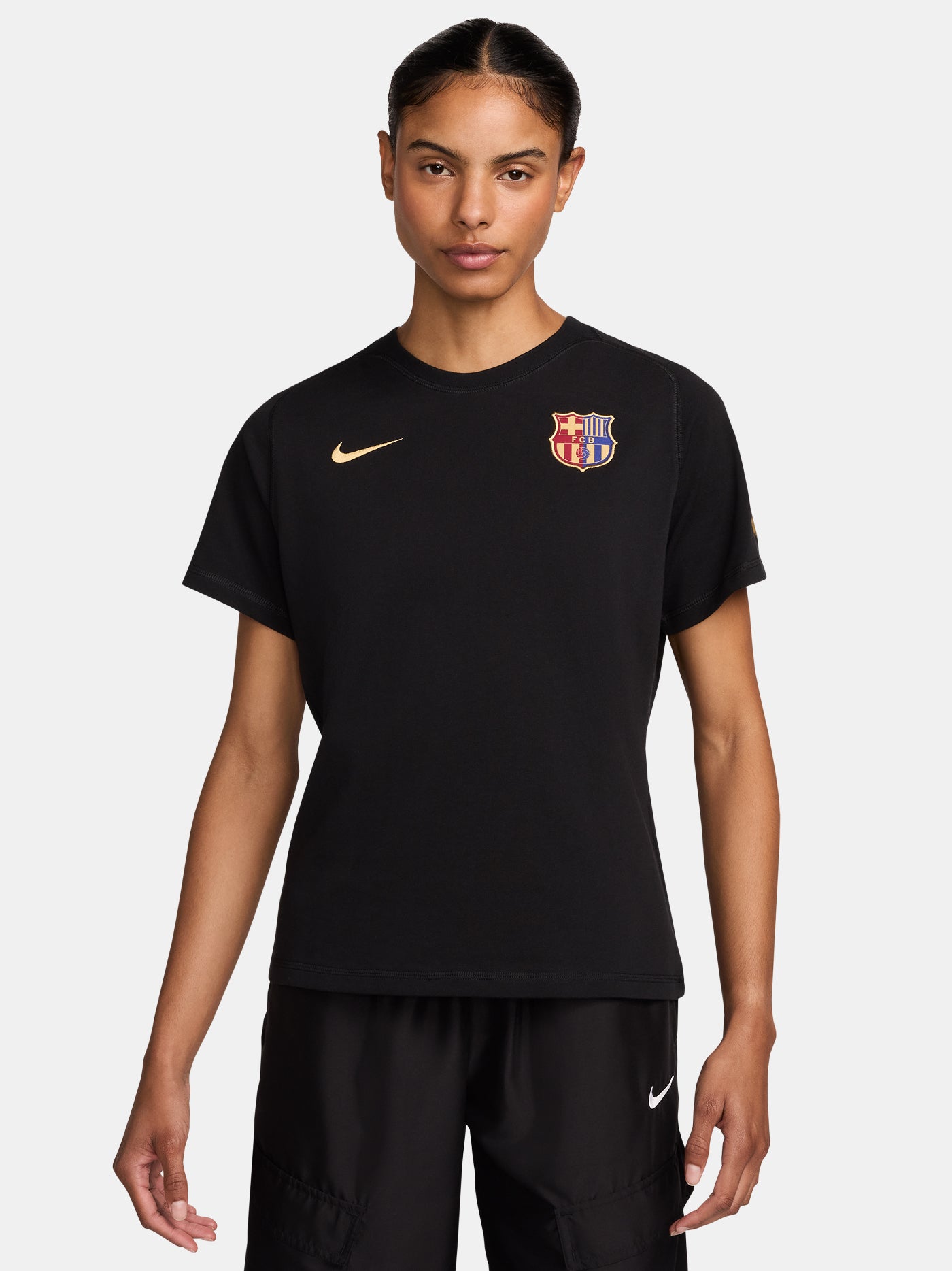 Camiseta escudo negro Barça Nike - Mujer