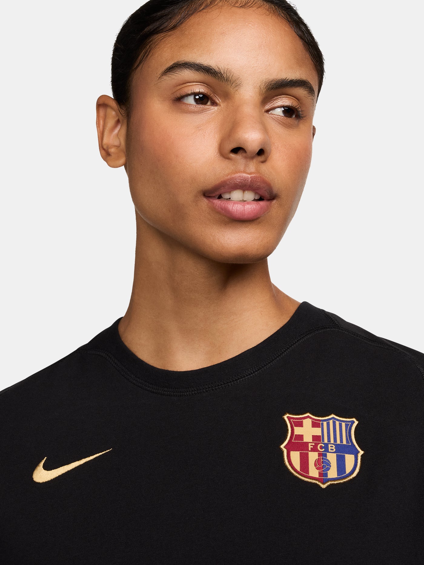 Polo écusson noir Barça Nike - Femme