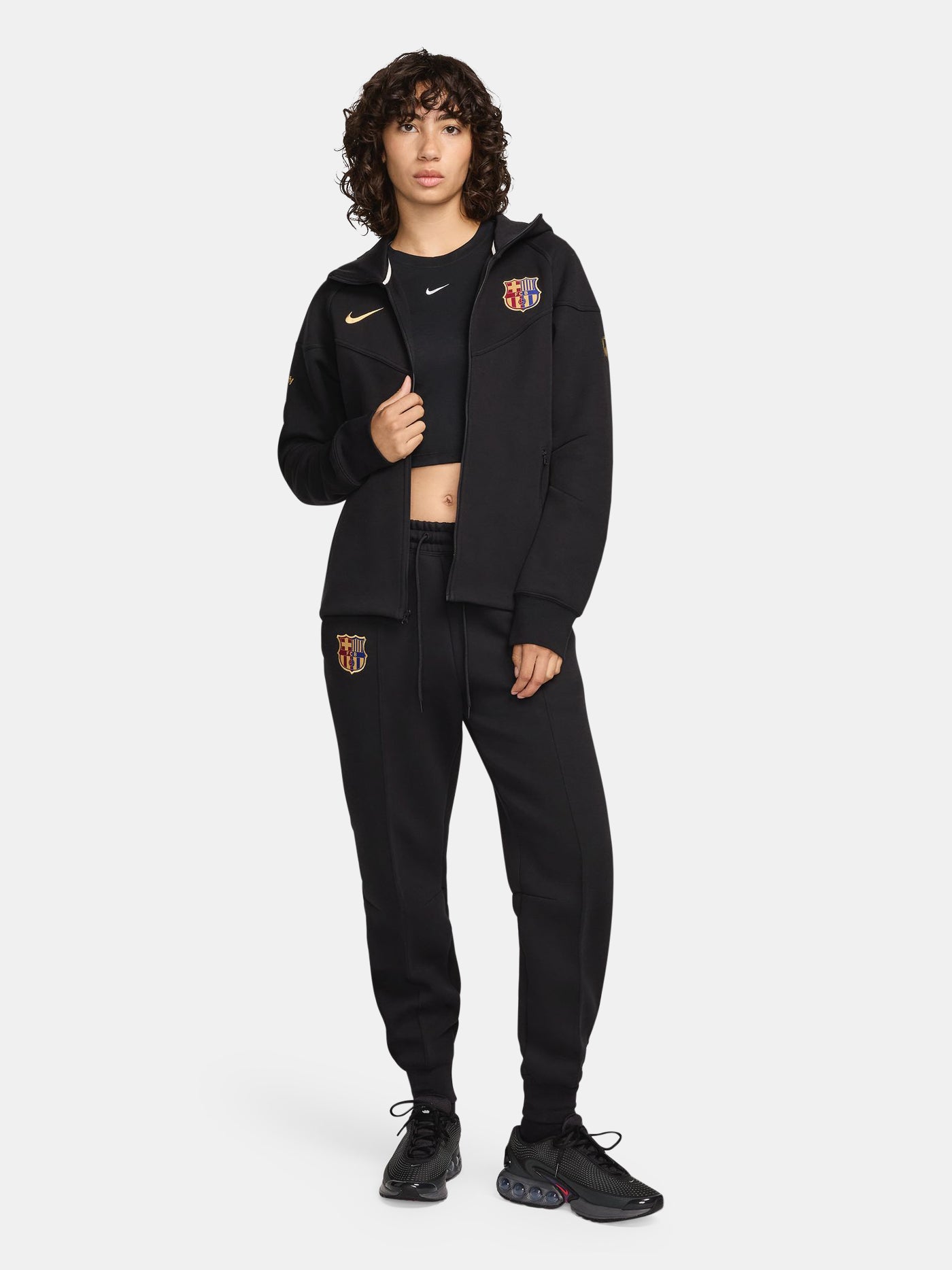 Sudadera con capucha escudo negro Barça Nike - Mujer