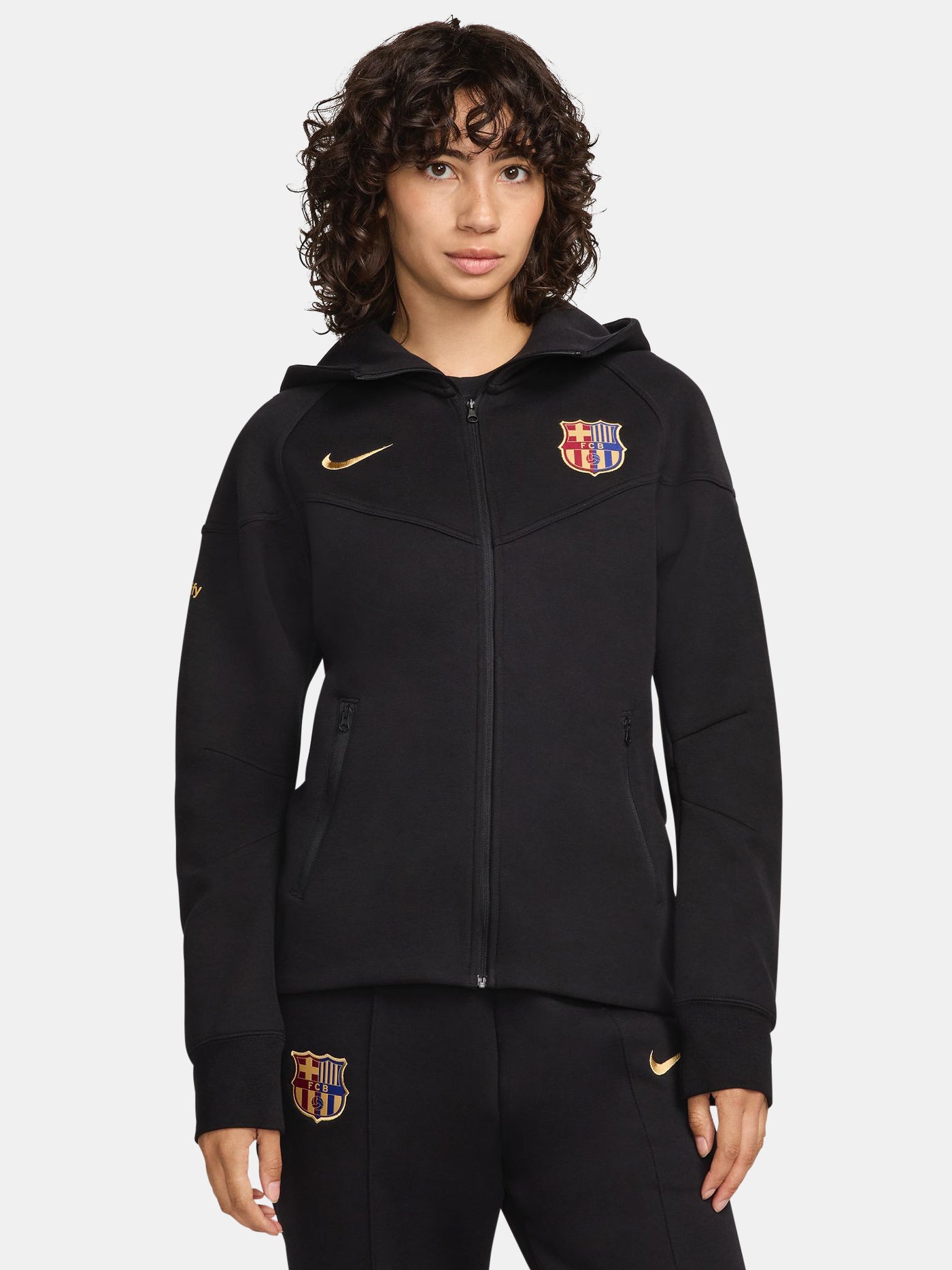 Dessuadora amb caputxa negra Barça Nike - Dona