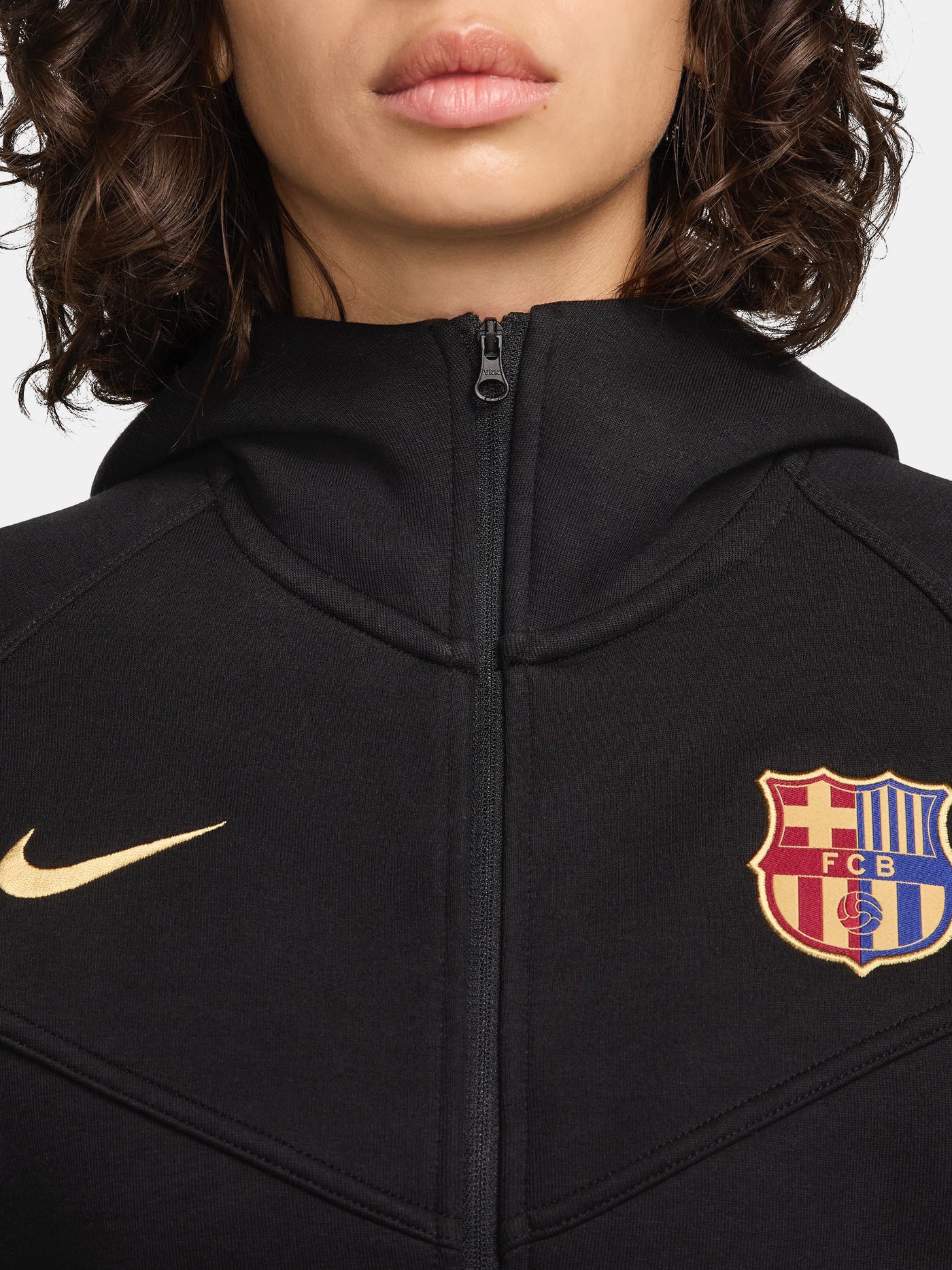 Dessuadora amb caputxa negra Barça Nike - Dona