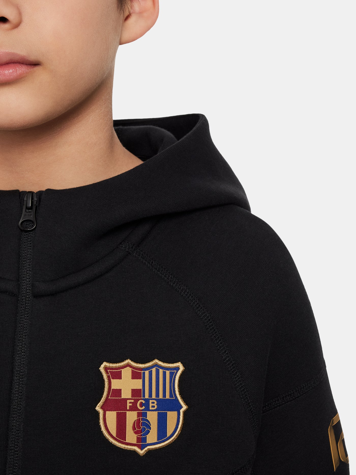 Chaqueta tech fleece negra Barça Nike - Junior