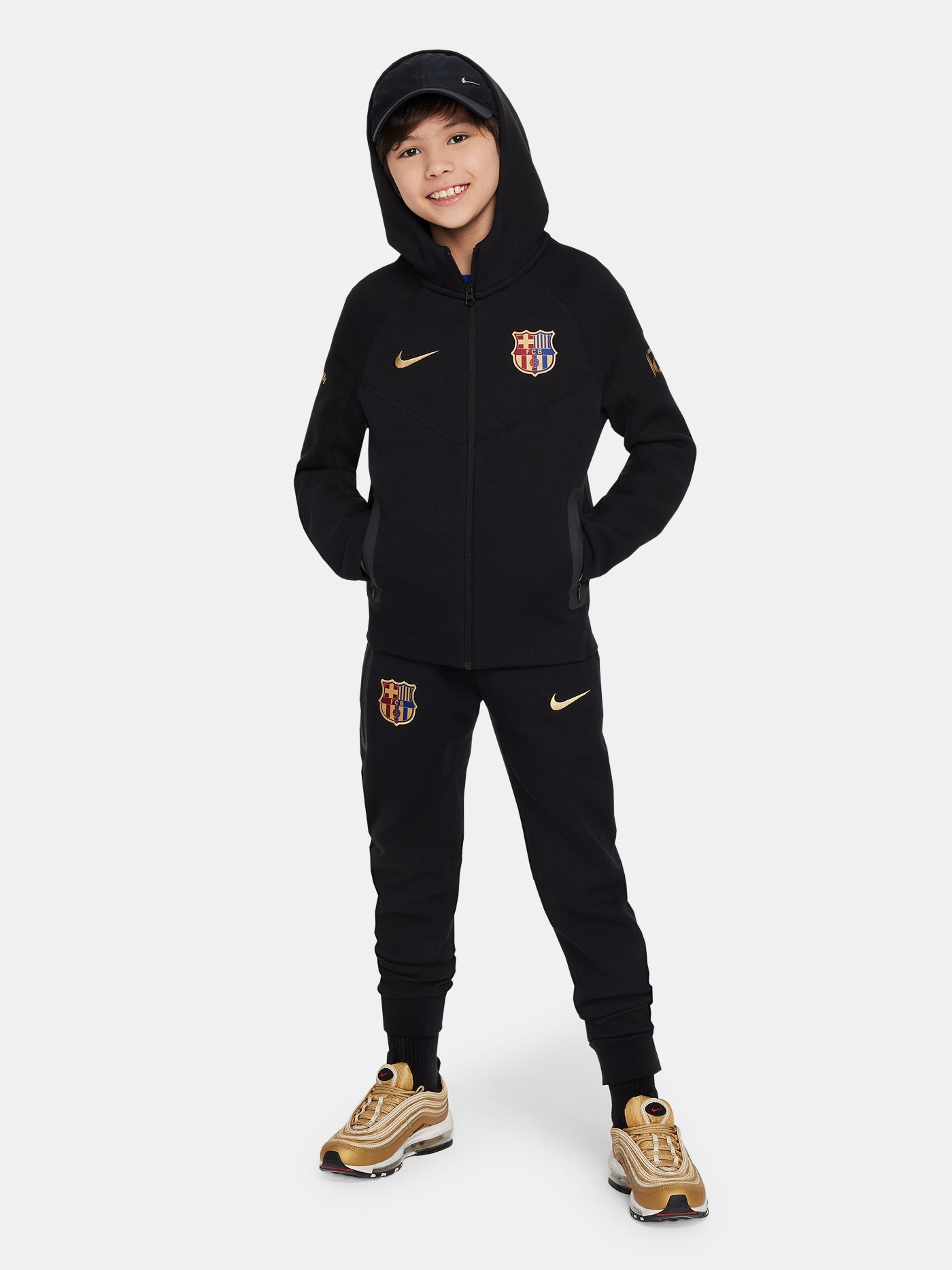  Jacke Tech-Fleece schwarz Barça Nike - Kinder