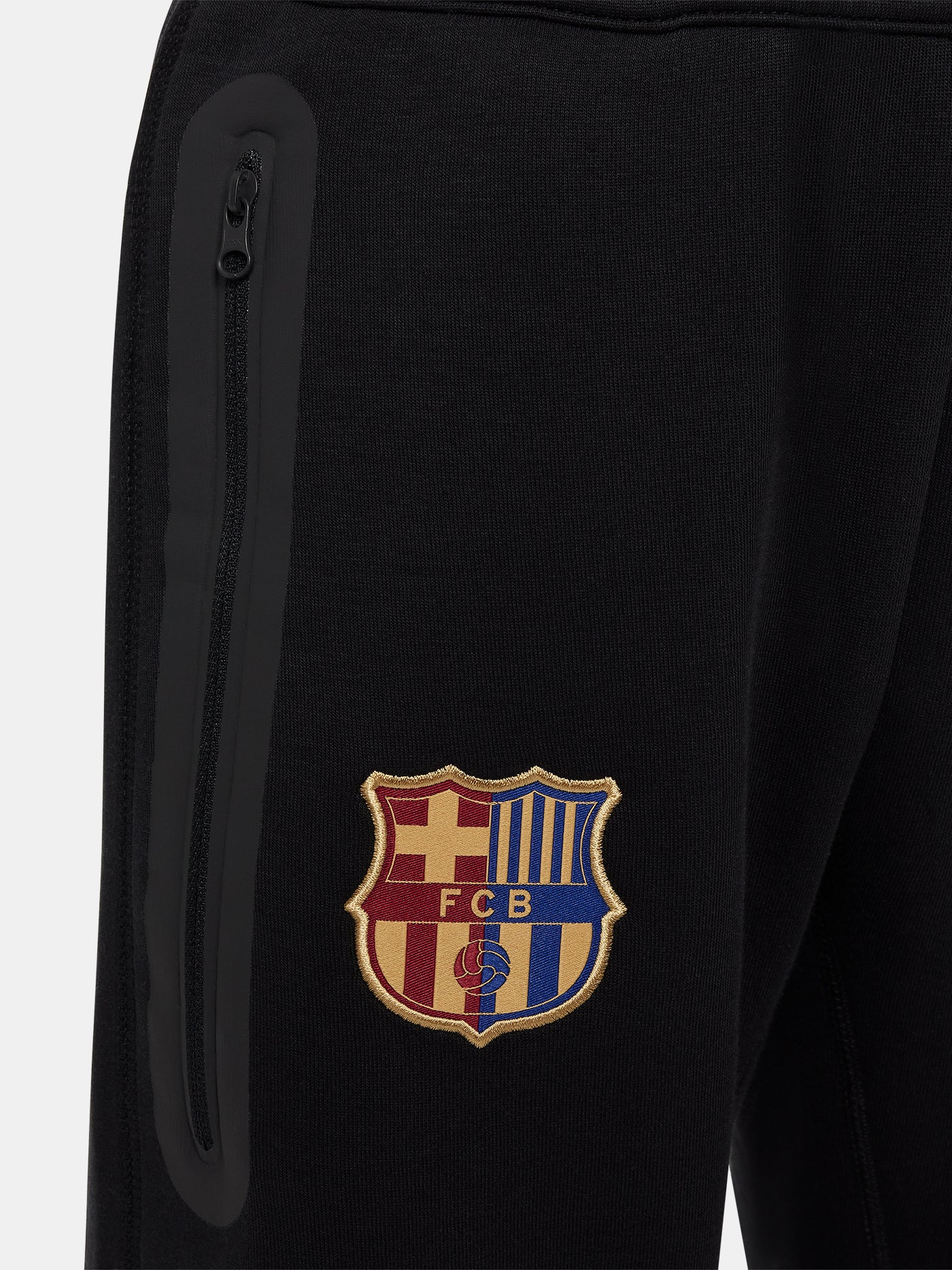 Pantalons tech fleece negres Barça Nike - Júnior