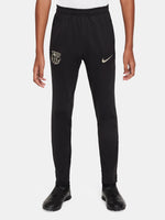 Black FC Barcelona training pants with beige crest and Nike logo.