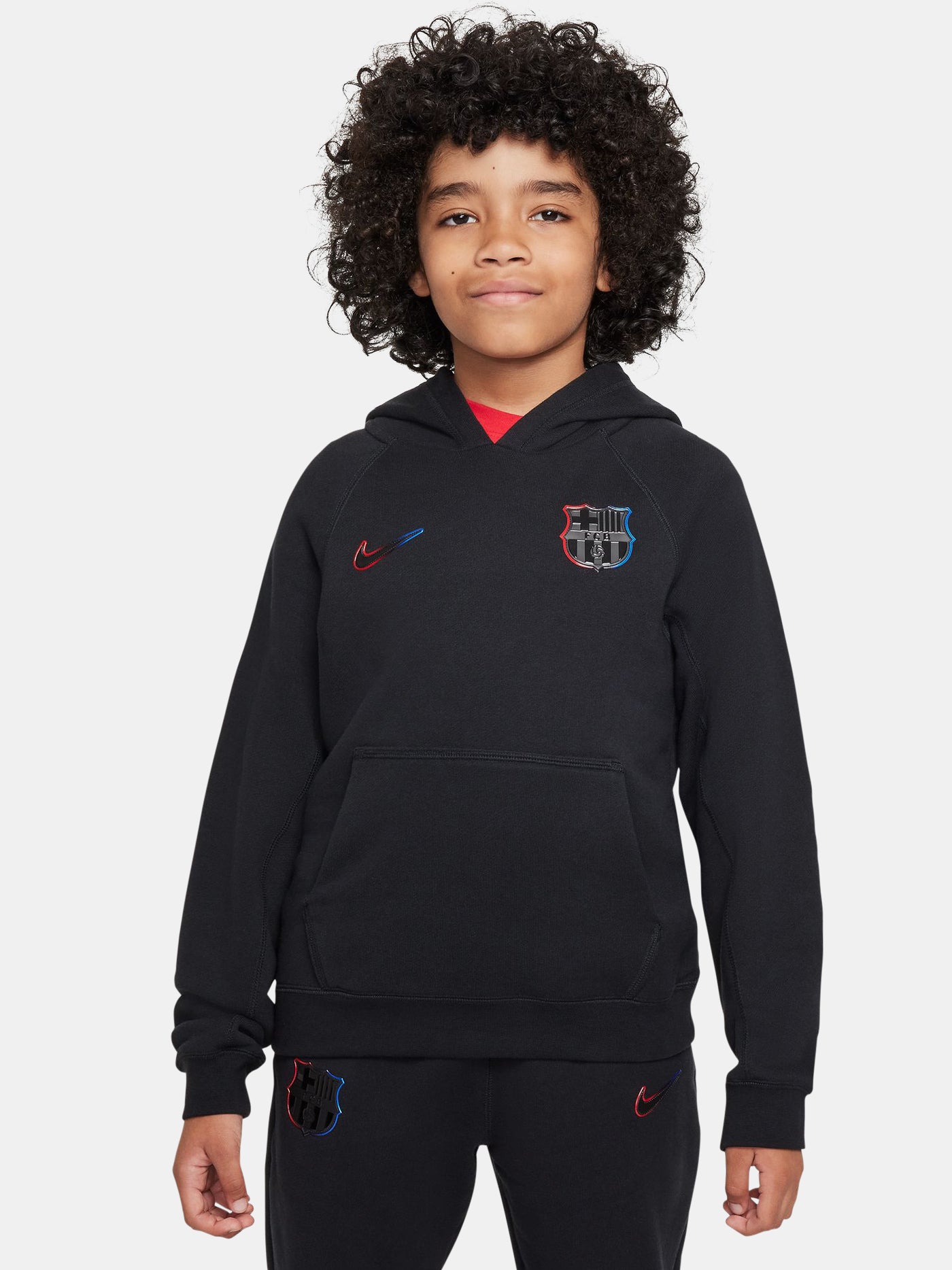 Sweat à capuche noir Barça Nike - Junior