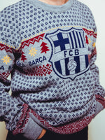 Sweat de Noël gris FC Barcelona
