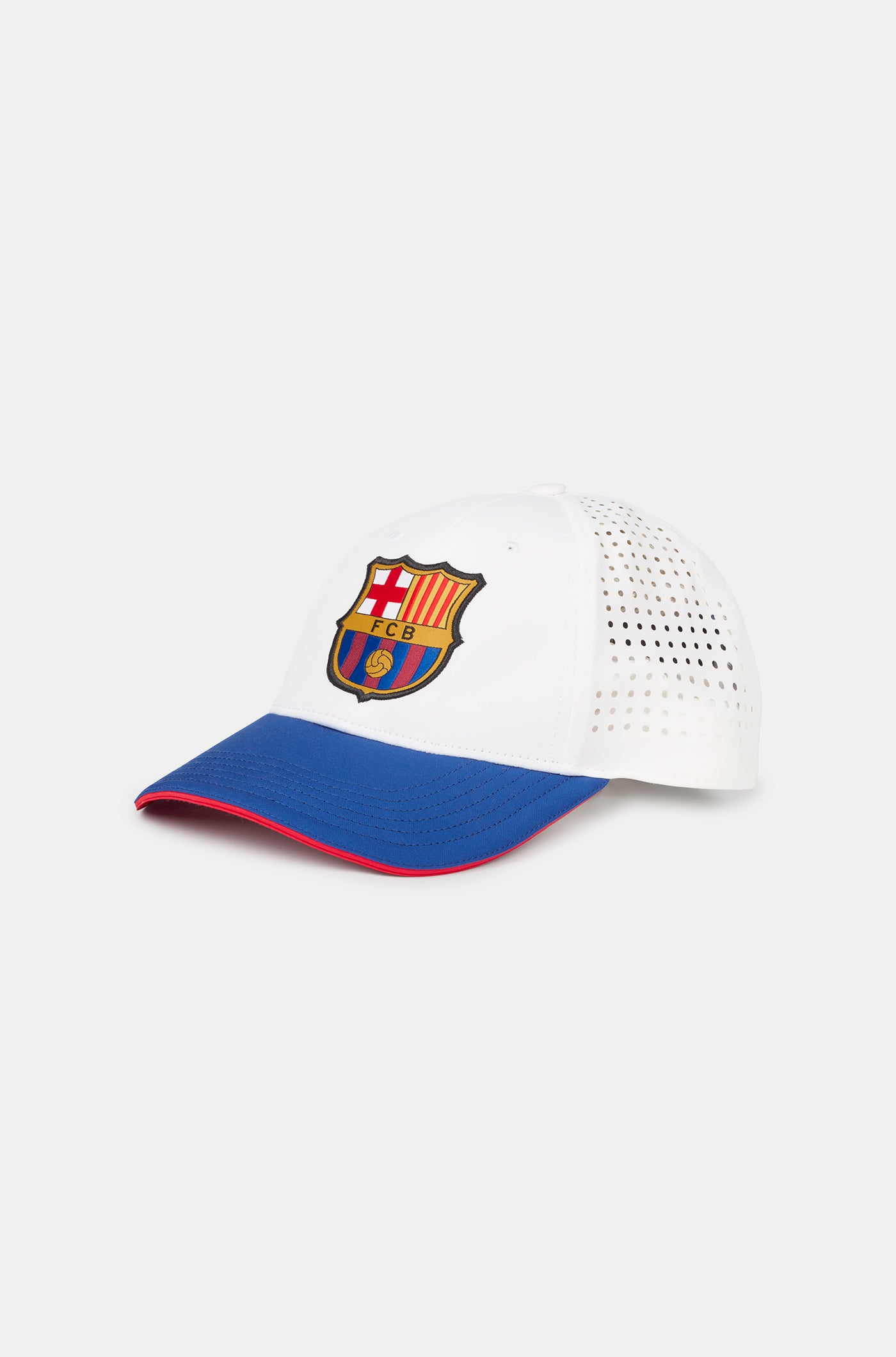 Weiße Mütze des FC Barcelona