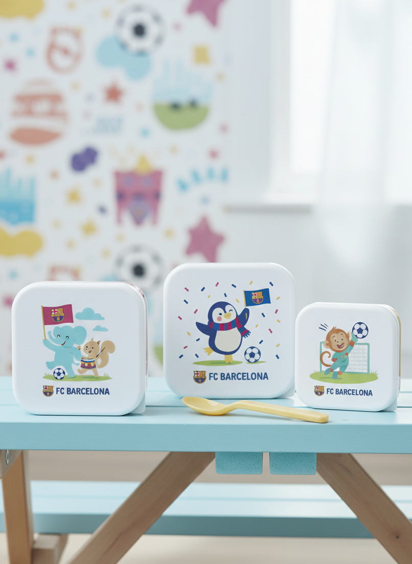 Set de Boîtes à Goûter 3 Pièces Barça