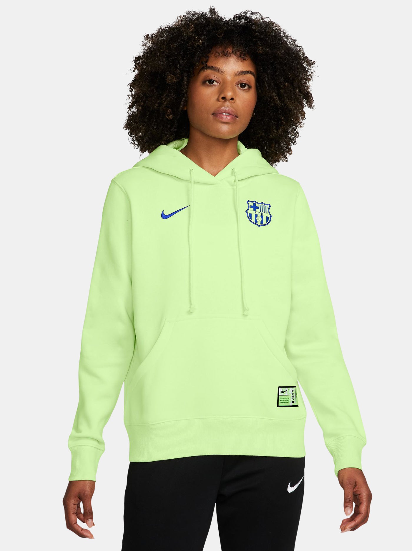 Dessuadora amb caputxa llima Barça Nike - Dona