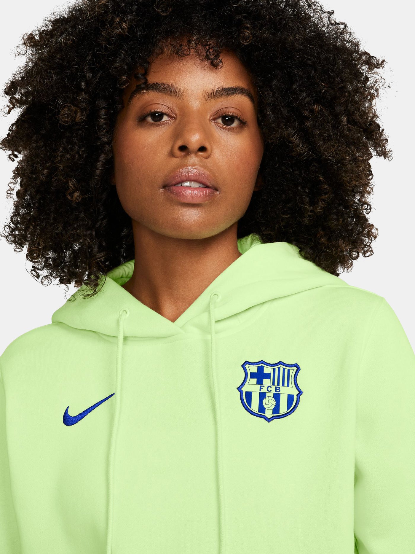  Sweat à capuche citron vert Barça Nike - Femme