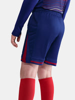 Classic Barça shorts in deep navy with red accents and yellow swoosh. Game-ready essentials.
