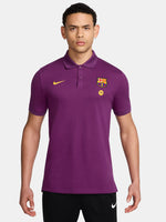 FC Barcelona polo shirt in a bold purple color. Featuring the iconic club crest and Spotify sponsor logo on the chest, alongside a yellow Nike swoosh. A stylish and versatile option to show your Barça pride beyond the pitch.
