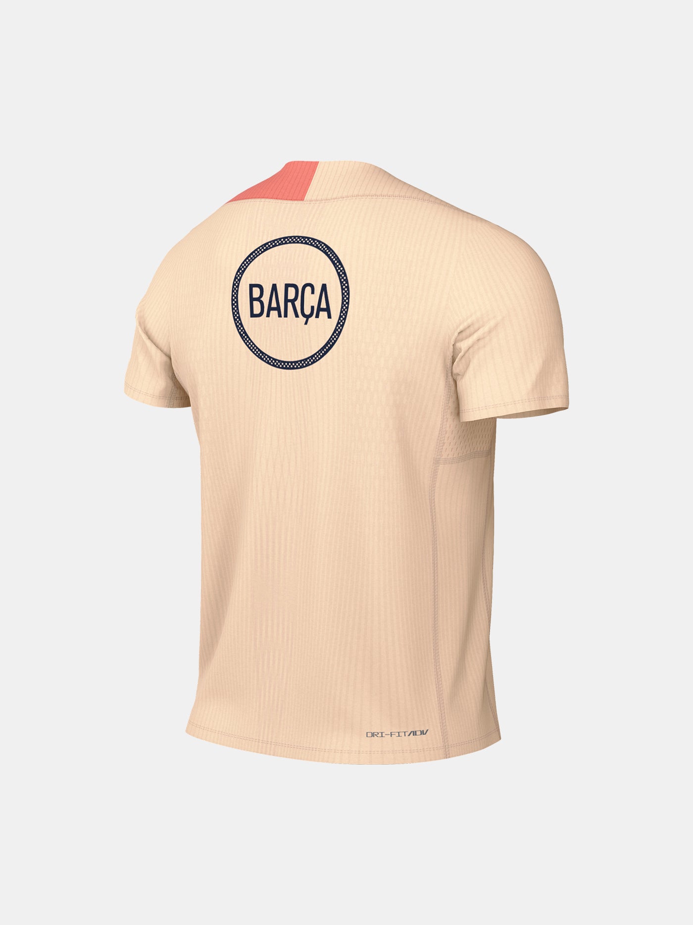 FC Barcelona light pink training jersey with navy Nike logo, Spotify sponsor, and club crest on the chest.
