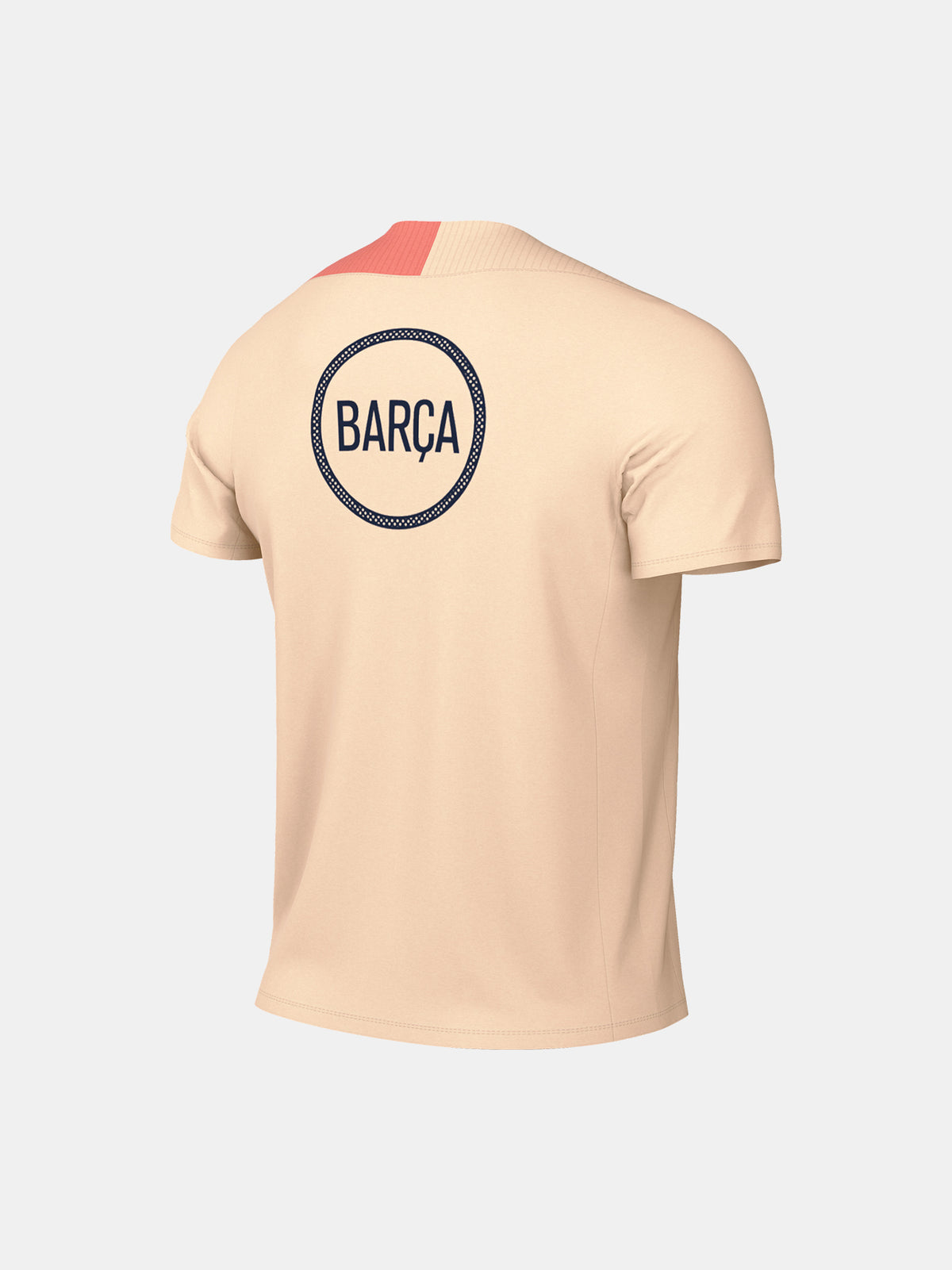 FC Barcelona light pink training jersey with navy Nike logo, Spotify sponsor, and club crest on the chest.